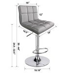 Light Grey Adjustable Leopard Bar Stools - Set of 2