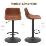 Set of 2 Adjustable Mid Century Bar Stools