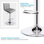Light Grey Adjustable Leopard Bar Stools - Set of 2