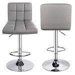 Light Grey Adjustable Leopard Bar Stools - Set of 2