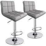 Light Grey Adjustable Leopard Bar Stools - Set of 2