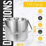 Insulated Stainless Steel Ice Bucket with Accessories