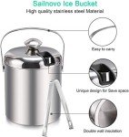 Stainless Steel Insulated Ice Bucket with Lid