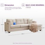 Comfy Modular Sectional Sofa with USB Ports