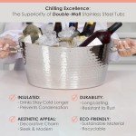 Large Stainless Steel Insulated Ice Bucket with Lid