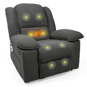 FLEXISPOT Massage Rocker Recliner Chair - Brown