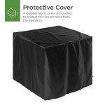 28" Propane Fire Pit Table with Wicker Design