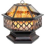 Hex-Shaped 24" Steel Fire Pit for Outdoors