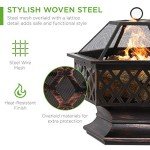 Hex-Shaped 24" Steel Fire Pit for Outdoors