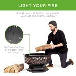 Hex-Shaped 24" Steel Fire Pit for Outdoors