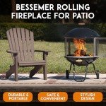 Bessemer Rolling Patio Fire Pit with Wheels