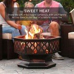 Hex-Shaped 24" Steel Fire Pit for Outdoors