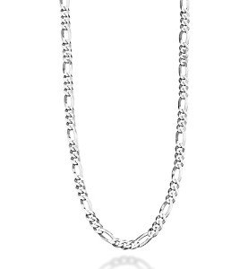 Italian 925 Silver 5mm Diamond-Cut Figaro Chain
