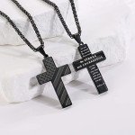Black Cross Pendant Necklace for Men and Boys