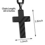 Black Cross Pendant Necklace for Men and Boys