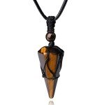 Tiger Eye Gemstone Pendant Necklace for Men & Women