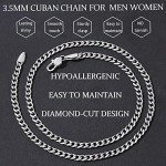 Silver Cuban Link Necklace for Men and Women