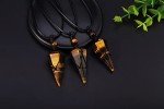 Tiger Eye Gemstone Pendant Necklace for Men & Women