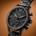 Fossil Nate Black Stainless Steel Chronograph Watch
