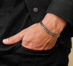 Stylish Silver Snake Chain Bracelet for Men