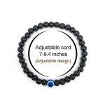 Men's Link Bracelet with Evil Eye and Agate