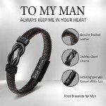 Stylish Leather Knot Bracelet for Him