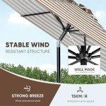 9ft Outdoor Market Umbrella with Tilt & Crank