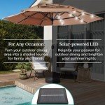 10ft Solar Patio Umbrella with LED Lights - Red