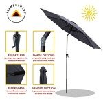 11 ft Outdoor Market Patio Umbrella – Anthracite