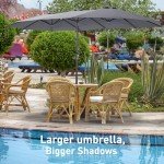 15ft Double-Sided Patio Umbrella for Mancave