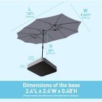 15ft Double-Sided Patio Umbrella for Mancave