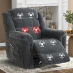 Massage & Heat Swivel Rocker Recliner Chair