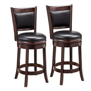 Set of 2 Cappuccino Swivel Barstools 24