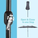 15ft Double-Sided Patio Umbrella for Mancave