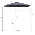 11 ft Outdoor Market Patio Umbrella – Anthracite