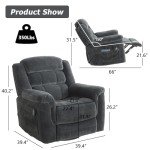 Massage & Heat Swivel Rocker Recliner Chair