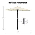 Beige 7.5ft Patio Umbrella for Mancave Fun
