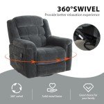 Massage & Heat Swivel Rocker Recliner Chair