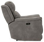 Gray Power Recliner with Adjustable Headrest