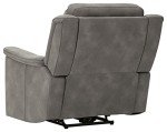 Gray Power Recliner with Adjustable Headrest