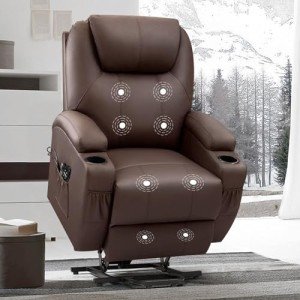 Comfortable Reclining Lift Chair with Massage & Cup Holders