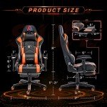 Ergonomic Gaming Chair with Footrest and Lumbar Support