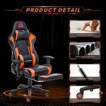 Ergonomic Gaming Chair with Footrest and Lumbar Support