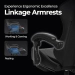 Ergonomic Gaming Chair with Footrest in Black