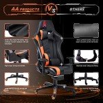 Ergonomic Gaming Chair with Footrest and Lumbar Support