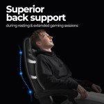 Ergonomic Gaming Chair with Footrest in Black