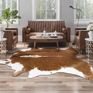 AROGAN Large Faux Cowhide Rug for Mancaves