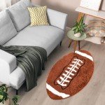 Football Themed Non-Slip Rug for Mancaves