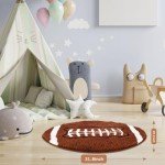 Football Themed Non-Slip Rug for Mancaves