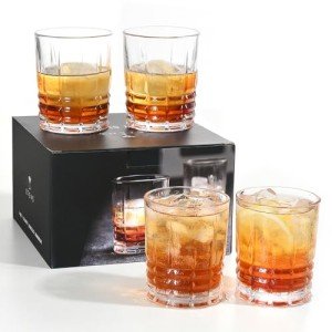 Whiskey Glass Set of 4 for Mancaves